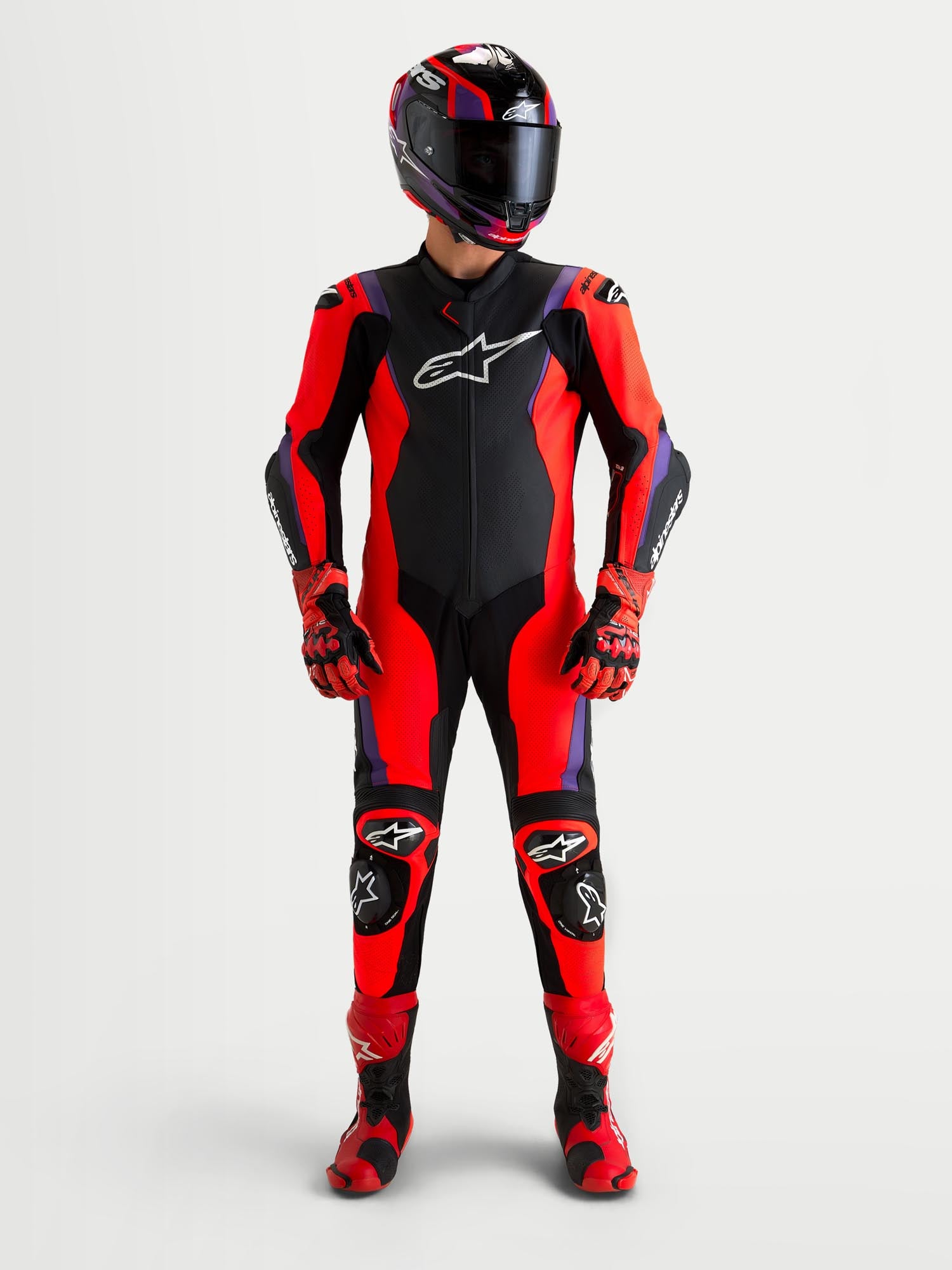Alpinestars Missile V3 1-Piece Motorcycle Leather Suit black/red/purple 50 Figure 11