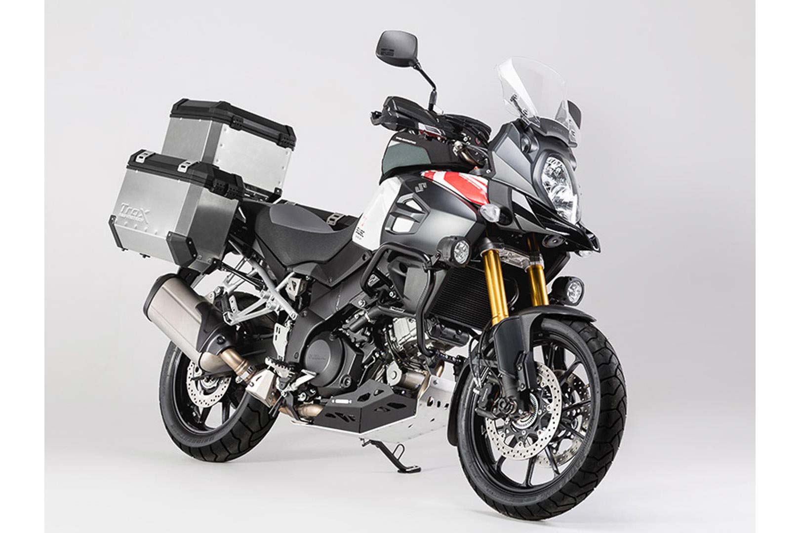 Protecție motorului SW-Motech - Negru/Argintiu. Pentru V-Strom 1000 cu bară de protecție. Figura 4
