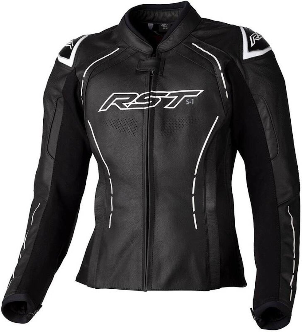 RST S1 Veste en cuir de moto pour dames Noir/Blanc S Figure 1