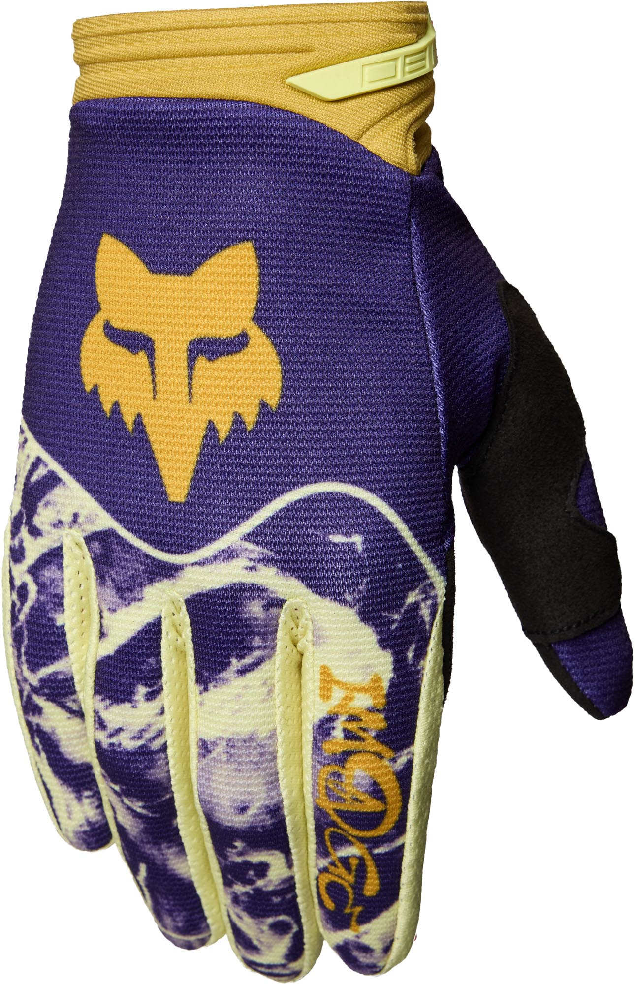 FOX 180 Image Print Motocross Gloves purple/yellow M Figure 1