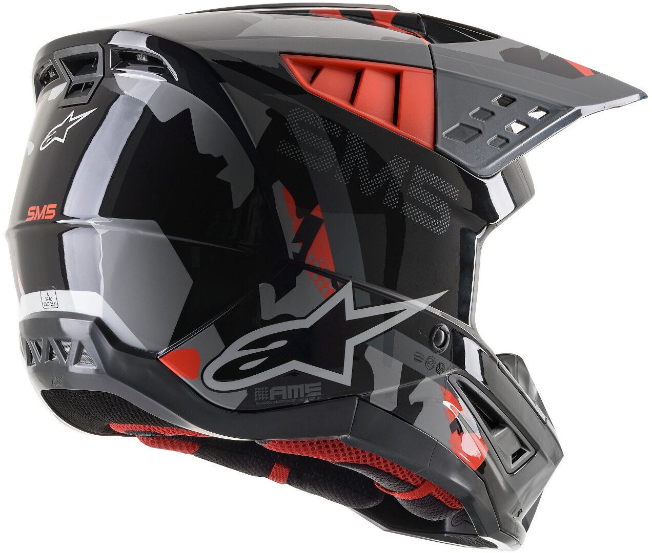 Alpinestars S-M5 Rover Motocross Helmet black/grey/red M (57/58) Figure 2