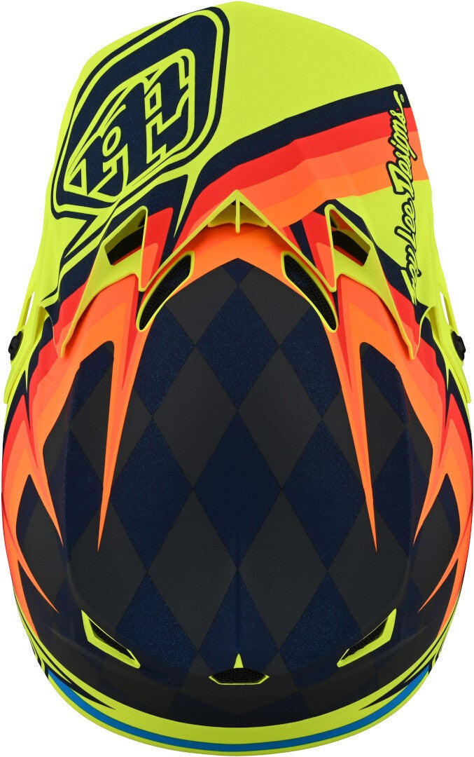 Troy Lee Designs SE4 Warped Polyacrylite MIPS Motocross Helm gelb/orange/rot M (57/58) Abbildung 2