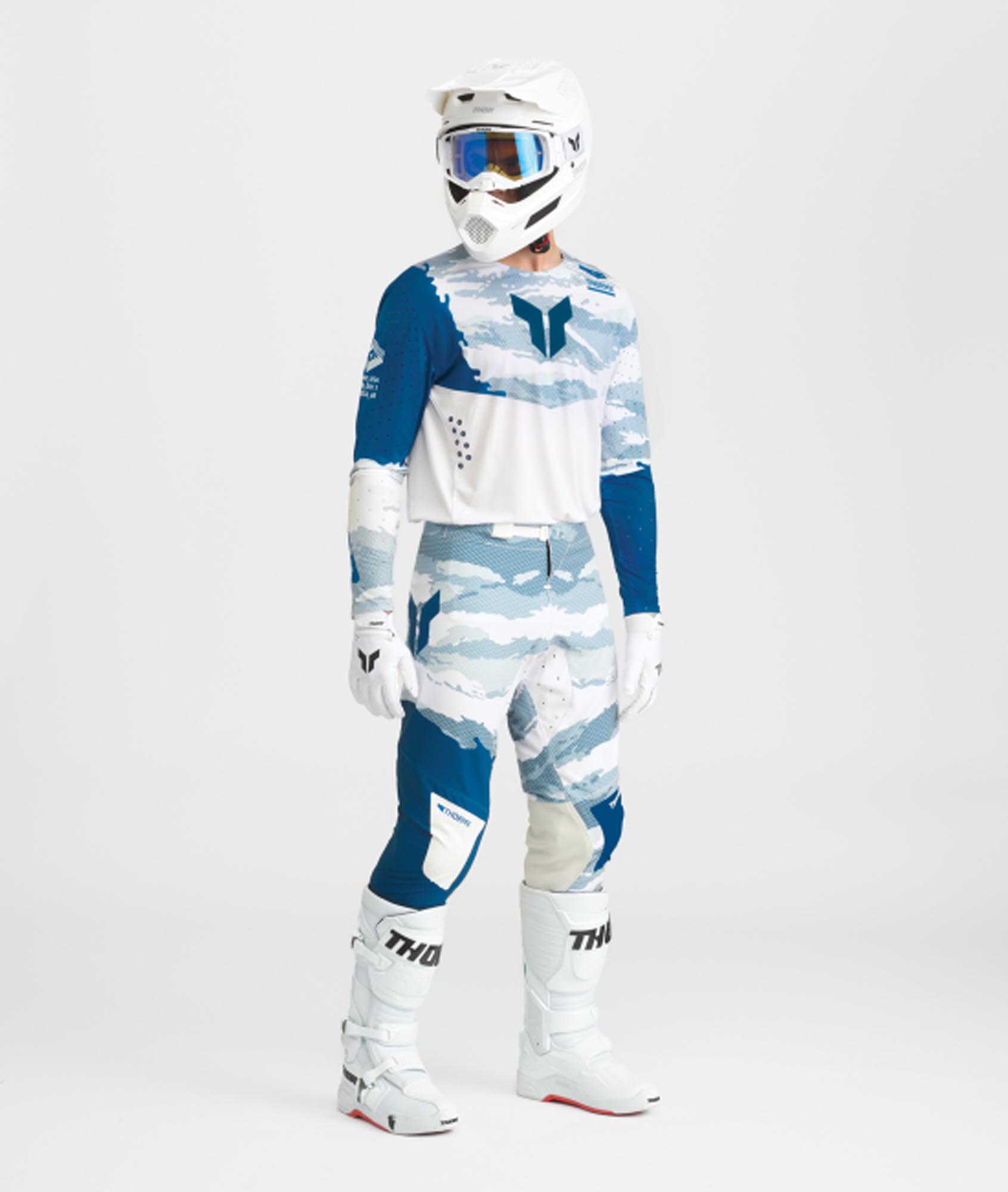 Thor Sportmode Recon Motocross hlače belo/modro 32 Slika 5