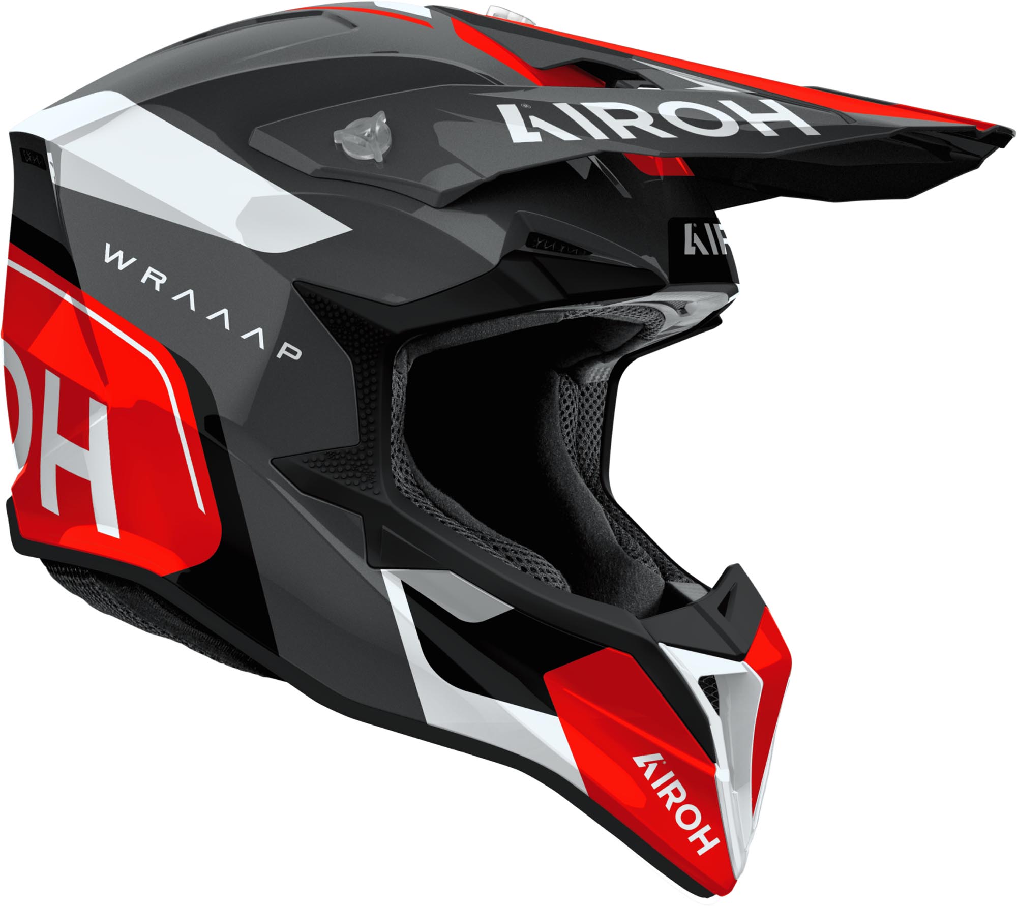 Airoh Wraaap Conquer Motocrosshjelm sort/hvid/rød/grå S (55/56) Figur 2