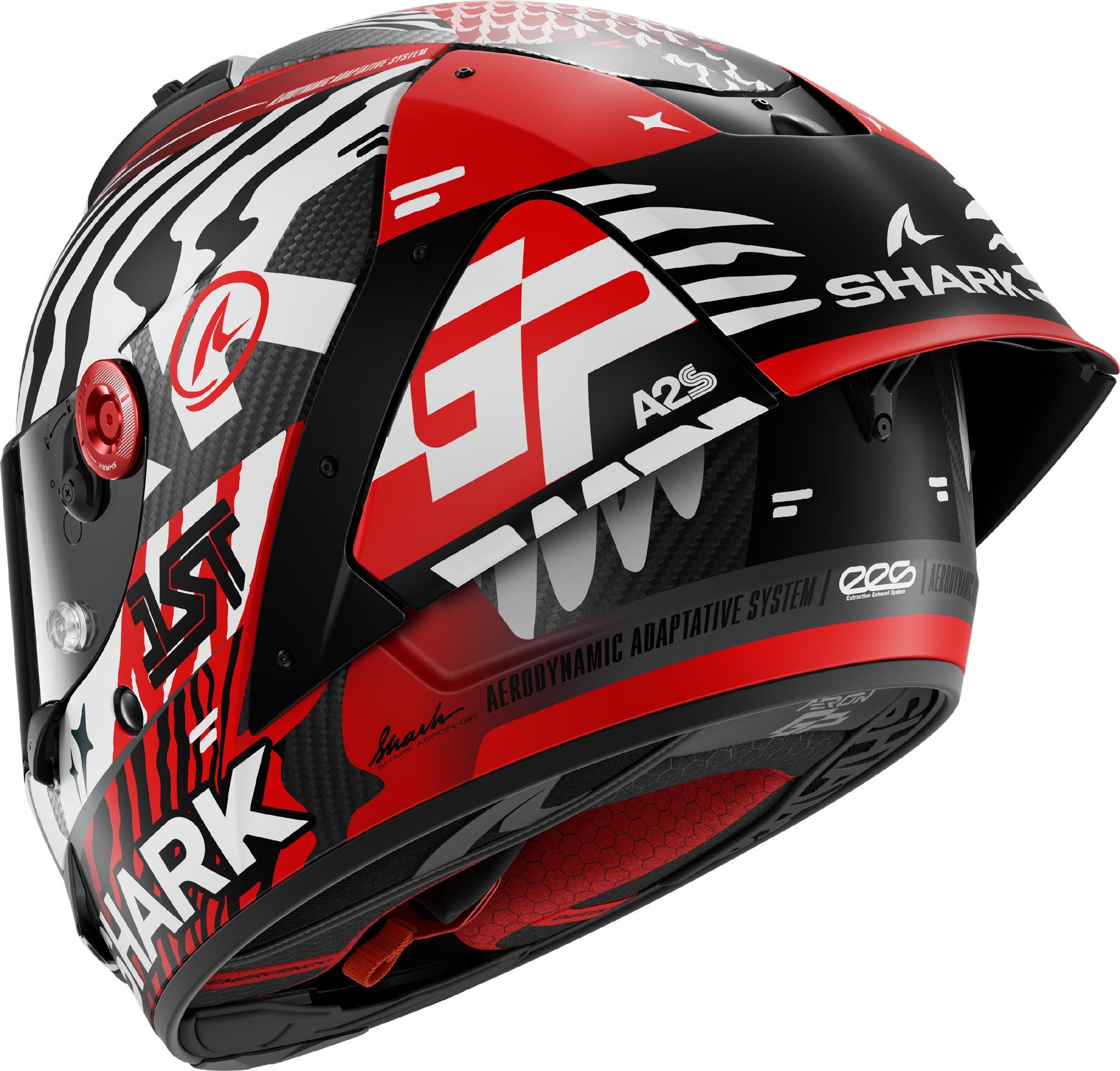 Shark Aeron GP FIM 2 Speed Fancy Carbon Casque Carbone/Rouge mat S (55/56) Figure 2