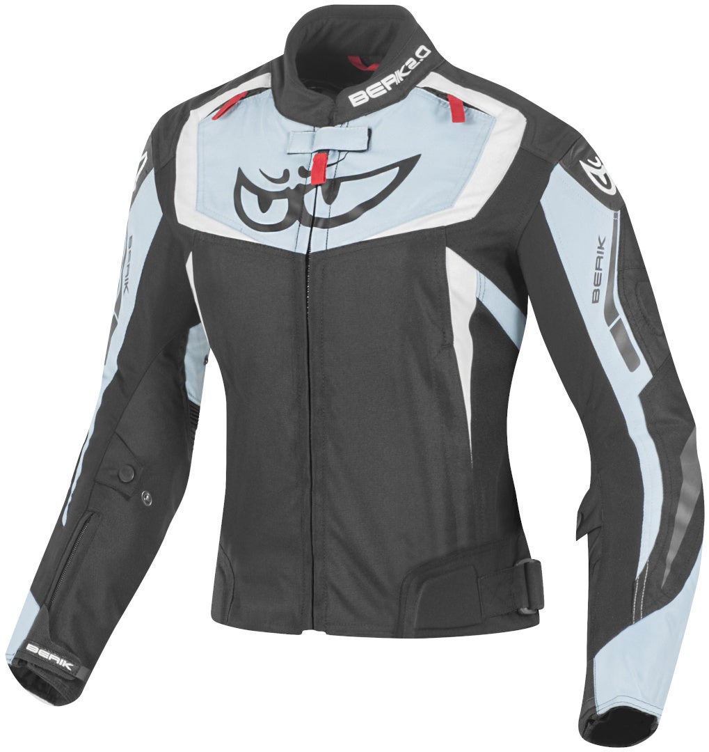 Berik Bad Eye Imperméable Dames Moto Veste Textile noir/bleu clair 40 Figure 1