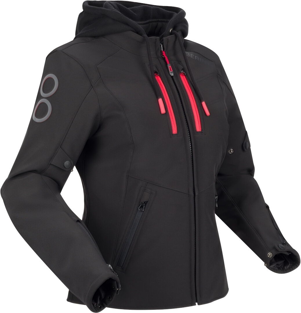 Bering Rotor Softshell waterproof Ladies Motorcycle Textile Jacket black/neon-red 48 Figure 1