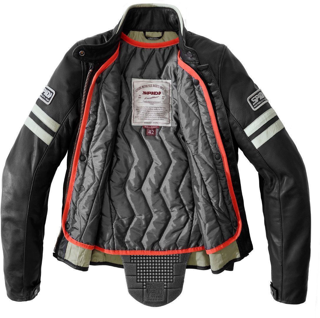 Spidi Vintage Damer motorcykel læderjakke sort/grå 46 Figur 2