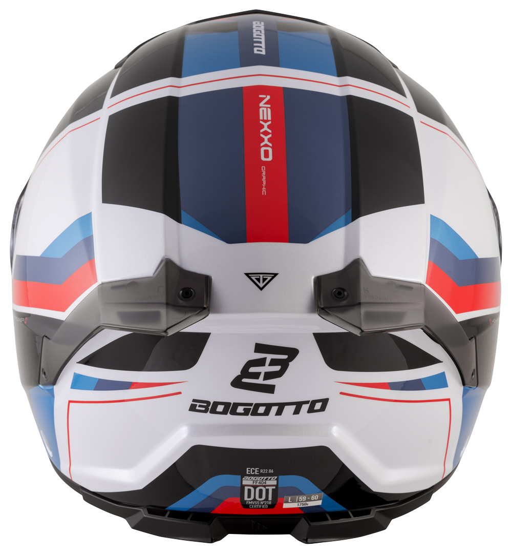 Bogotto FF404 Ezion Cască Flip-Up Negru mat/alb/roșu/albastru XS Figura 6