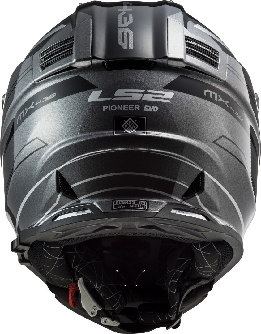 LS2 MX436 Pioneer Evo Knight Motocross Helmet grey/white M (57/58) Figure 3
