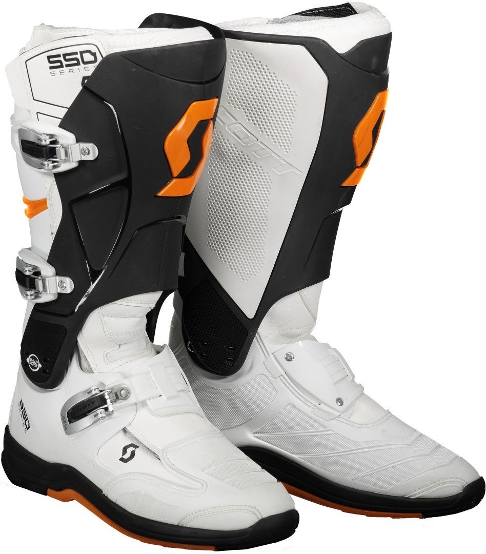 Scott 550 Bottes motocross Blanc/Orange 42 Figure 1