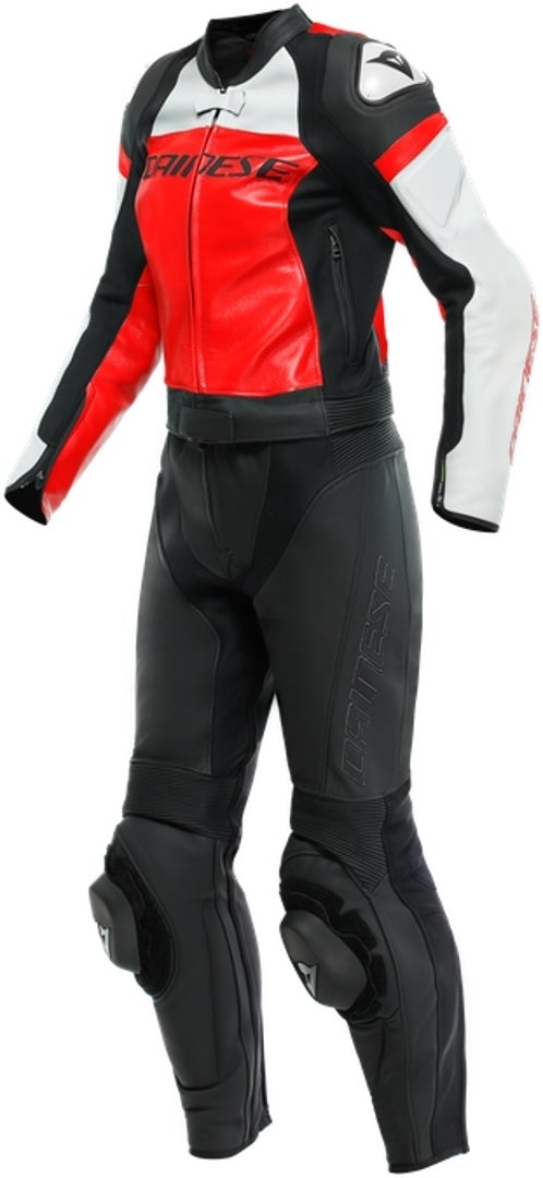 Dainese Mirage Two Piece Ladies Motorcycle Leather Suit black/red/white 52 Figure 1