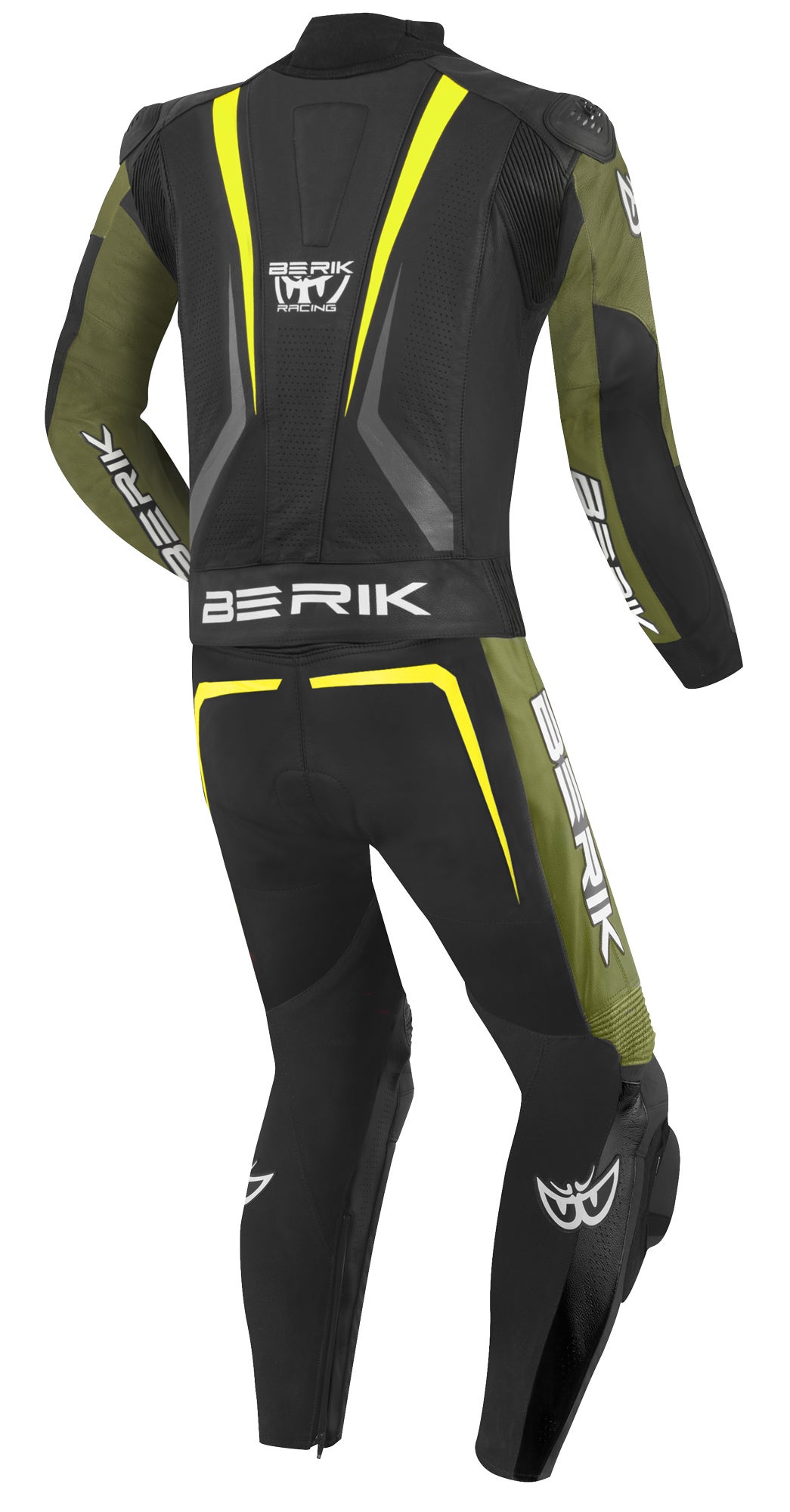Berik Absolute GP2 Two Piece Motorcycle Leather Suit black/green/neon-yellow 52 Figure 2