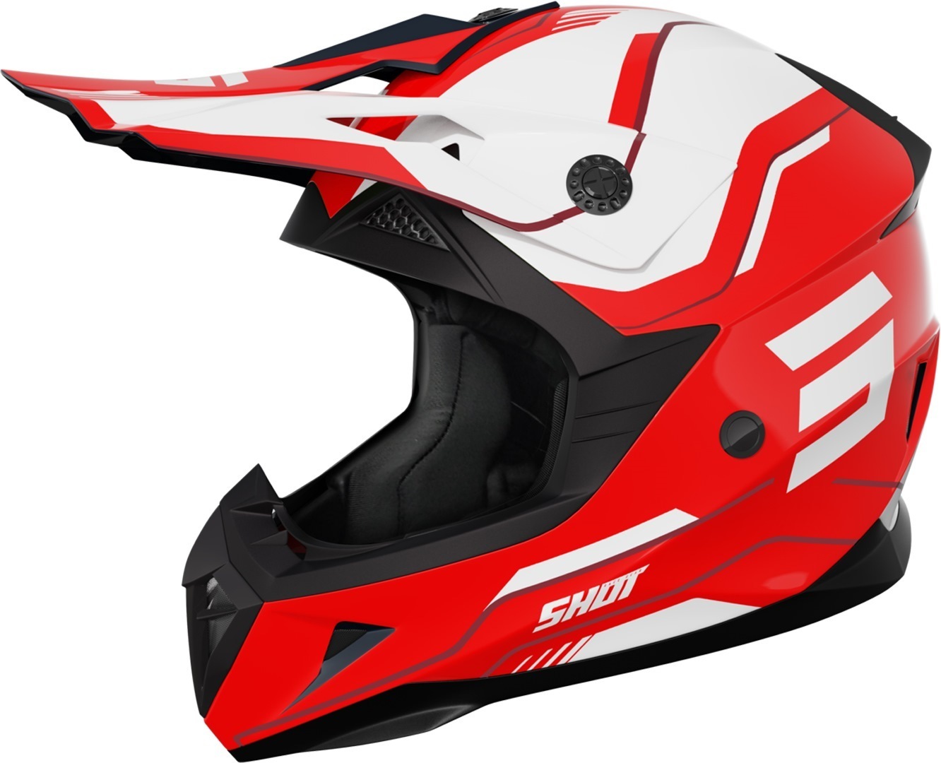 Shot Pulse Lines Motorcross Helm rood/wit M (57/58) Figuur 1