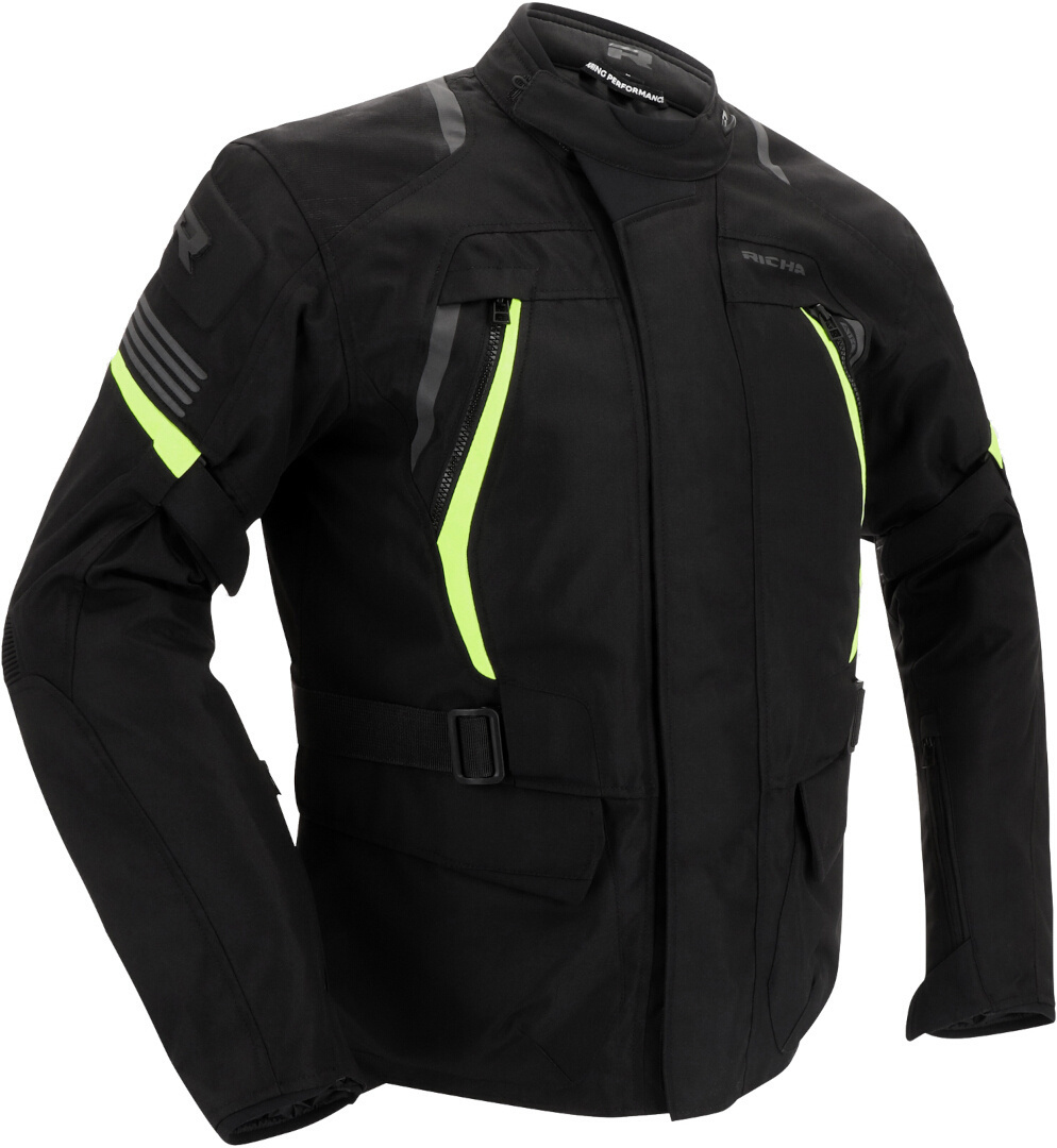 Richa Phantom 3 waterproof Motorcycle Textile Jacket black/yellow M Figure 1