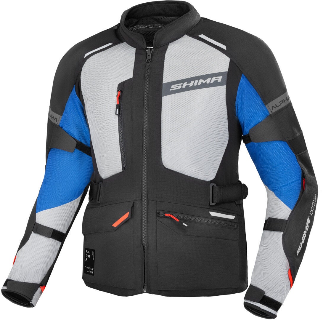 SHIMA Alpha waterproof Motorcycle Textile Jacket black/grey/blue L Figure 1