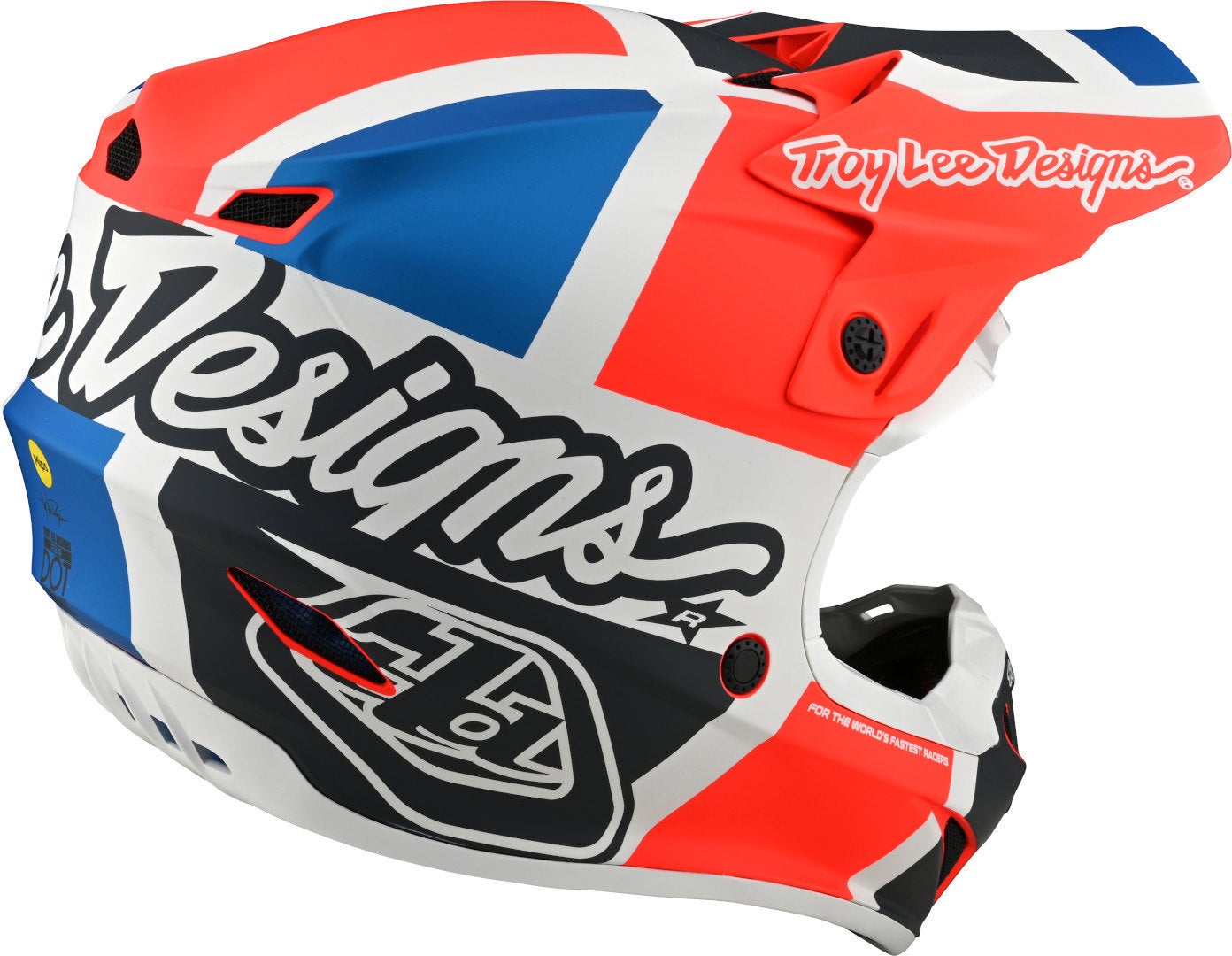 Troy Lee Designs SE4 Polyacrylite MIPS Quattro Casco Motocross Arancione/blu S (55/56) Figura 5