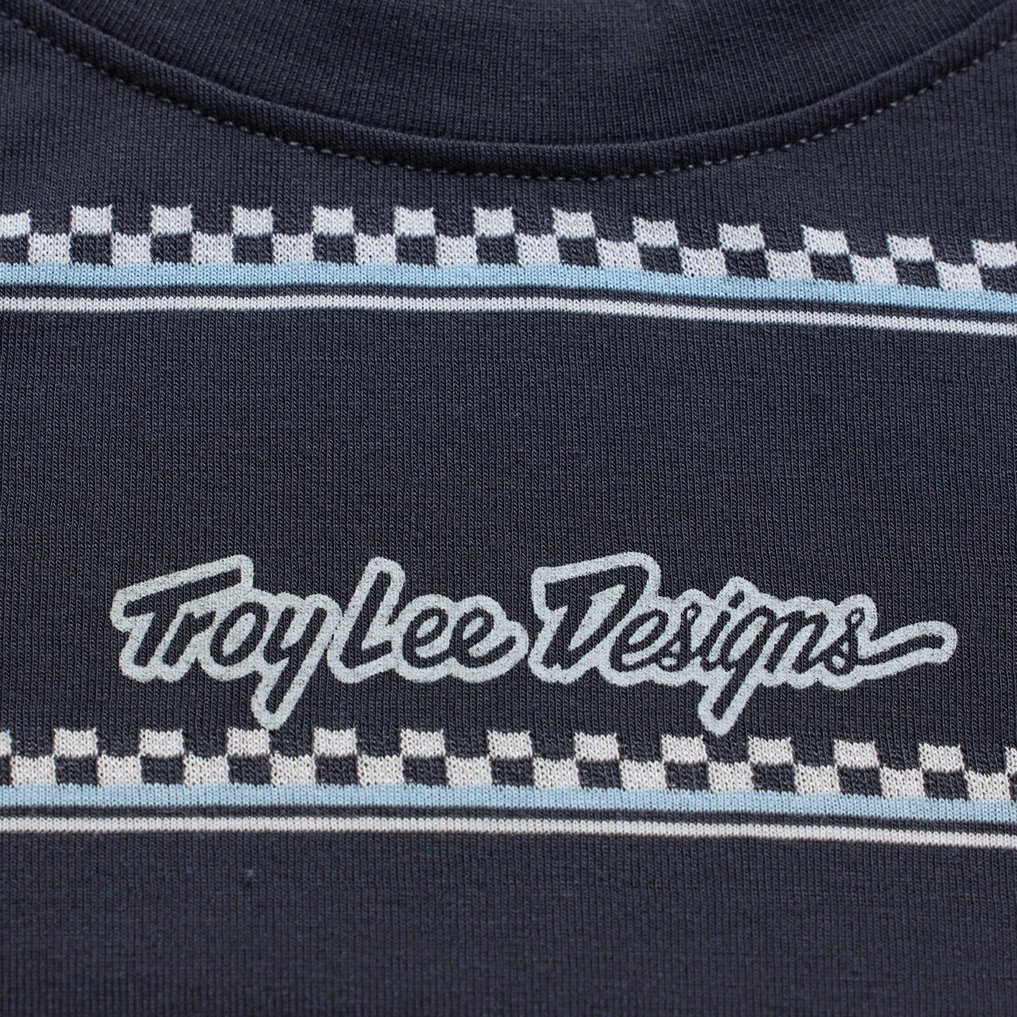 Side view of Troy Lee Designs Lilium Ride Checked Out Ladies Short Sleeve Bicycle Jersey