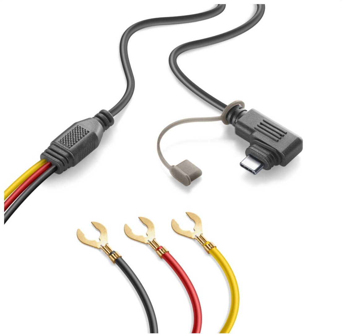 Interphone RIDESYNC USB-C-laddningskabel för anslutning till fordonsbatteriet Figur 1