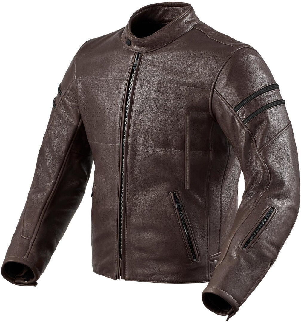 Revit Stride Motorcycle Leather Jacket brown 52 Figure 1