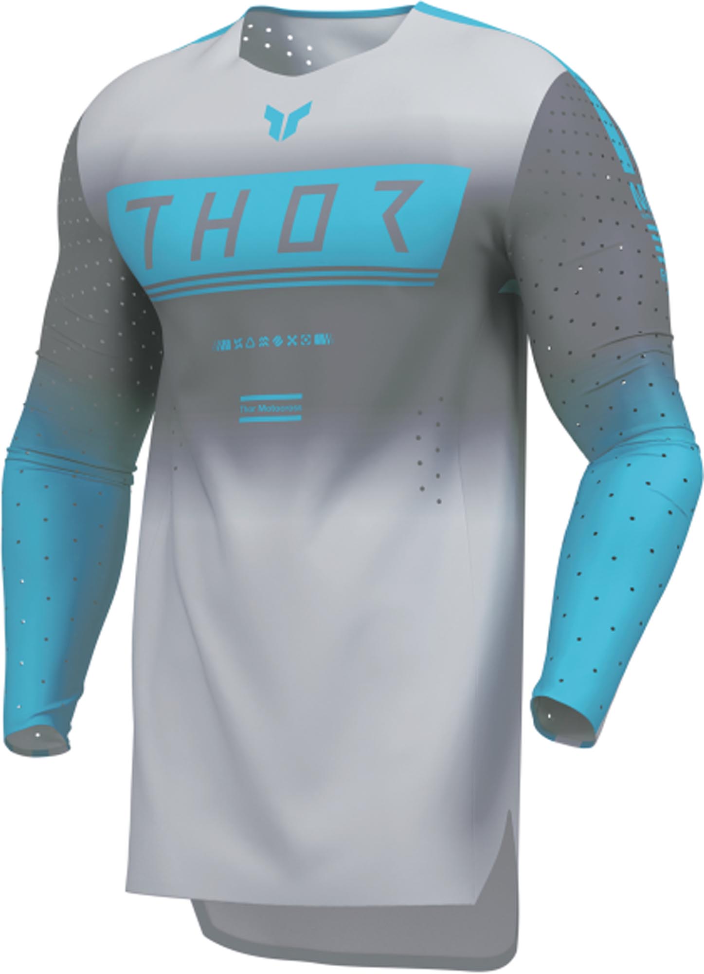 Thor Sportmode Geo Motocrosstrøje grå/blå M Figur 1