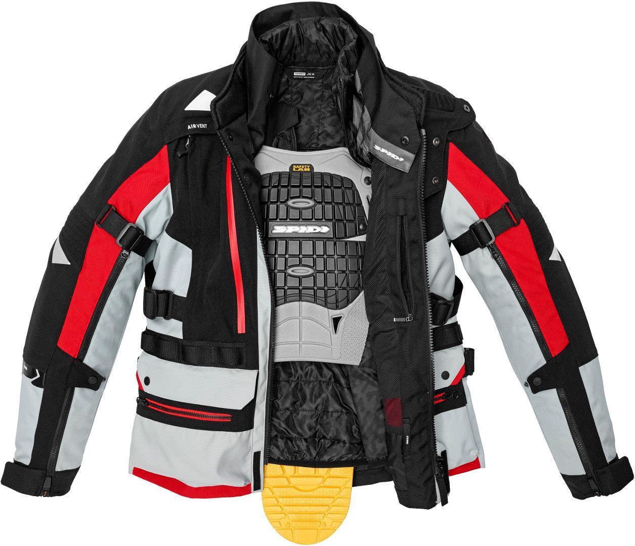 Spidi H2Out Allroad Motorcycle Textile Jacket black/grey/red 4XL Figure 3