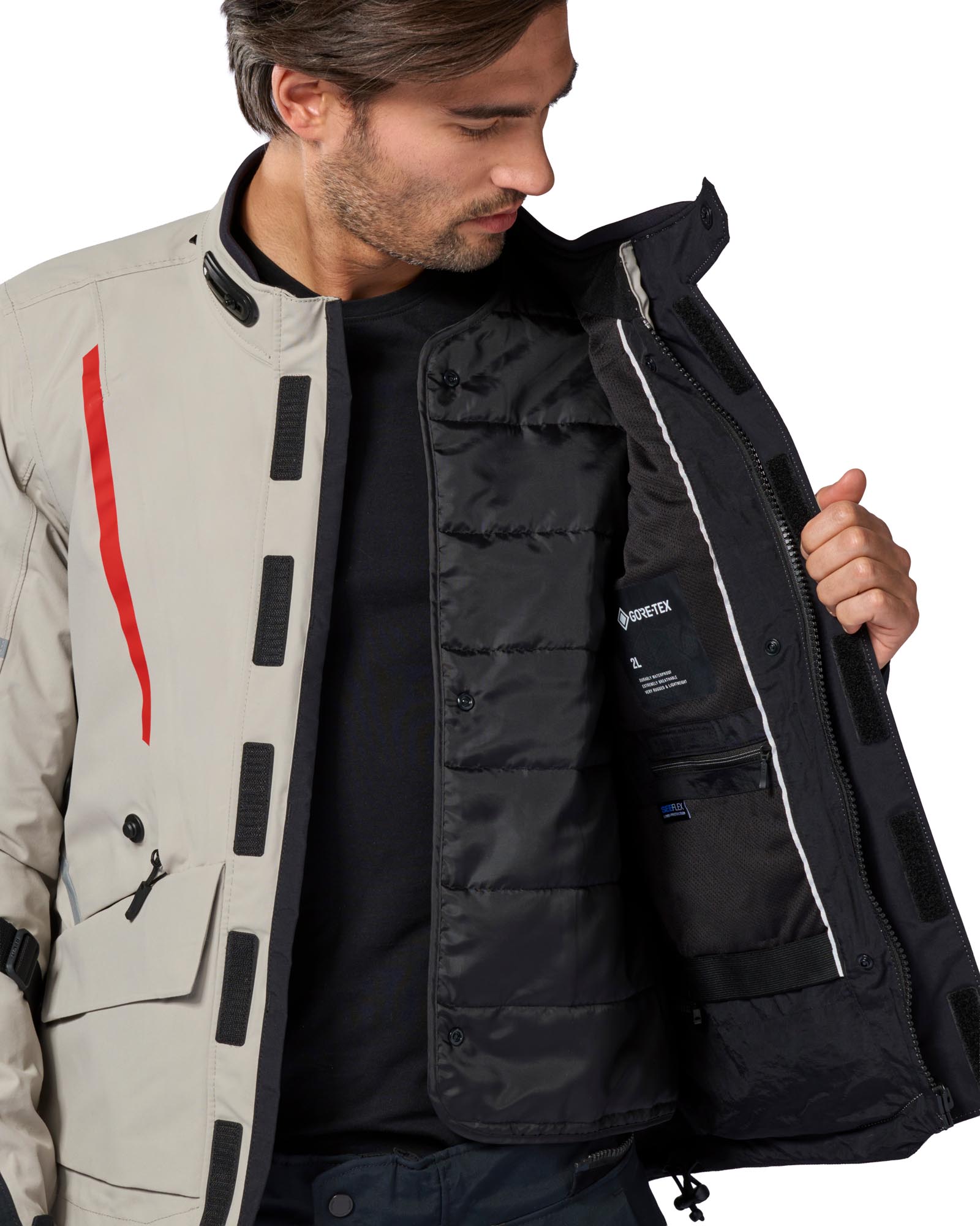 Revit Vertical 2 GTX wasserdichte Motorrad Textiljacke grau/rot S Abbildung 3