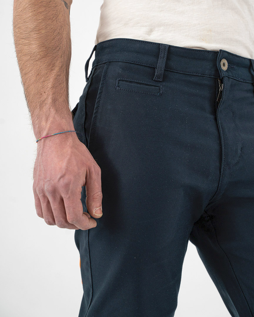 Rokker Navy Chino Motorcycle Textile Pants Long 40 Figure 3