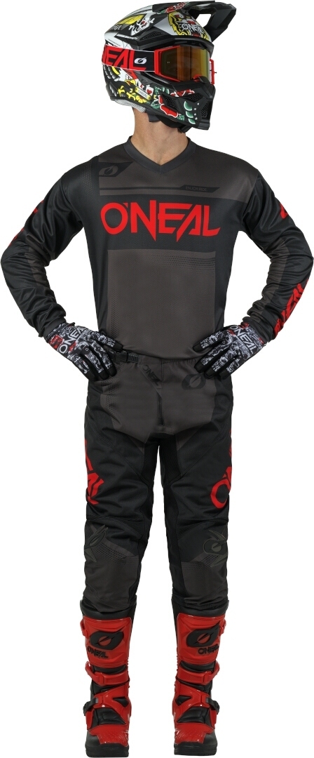 Oneal Element Racewear Motocross trøje sort/grå/rød XL Figur 3