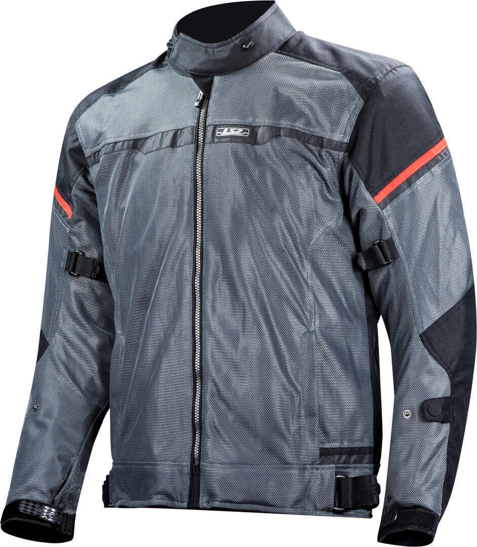 LS2 Riva waterproof Motorcycle Textile Jacket black/grey/red M Figure 1