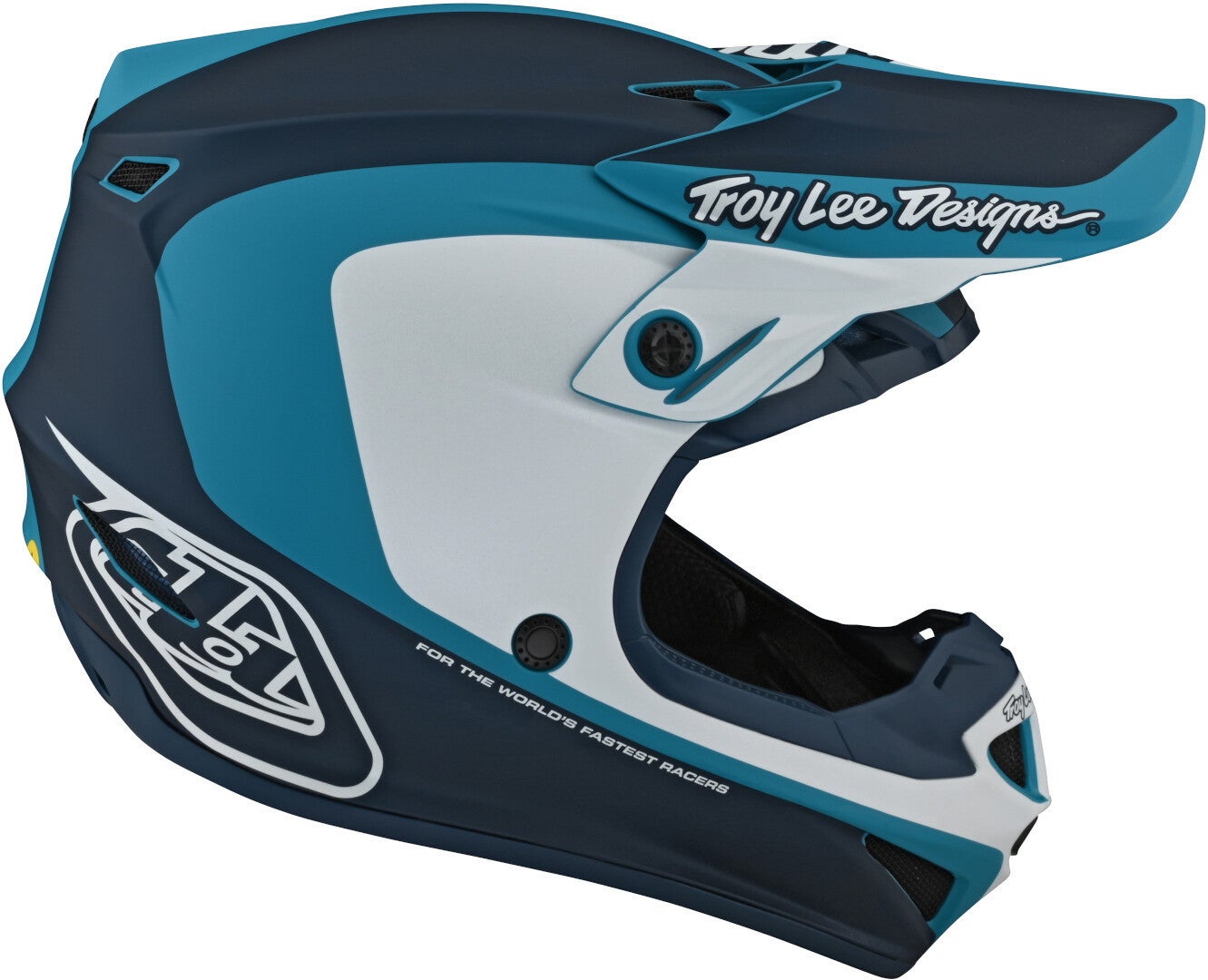 Troy Lee Designs SE4 Corsa Casco motocross blu/bianco/blu 2XL Figura 4