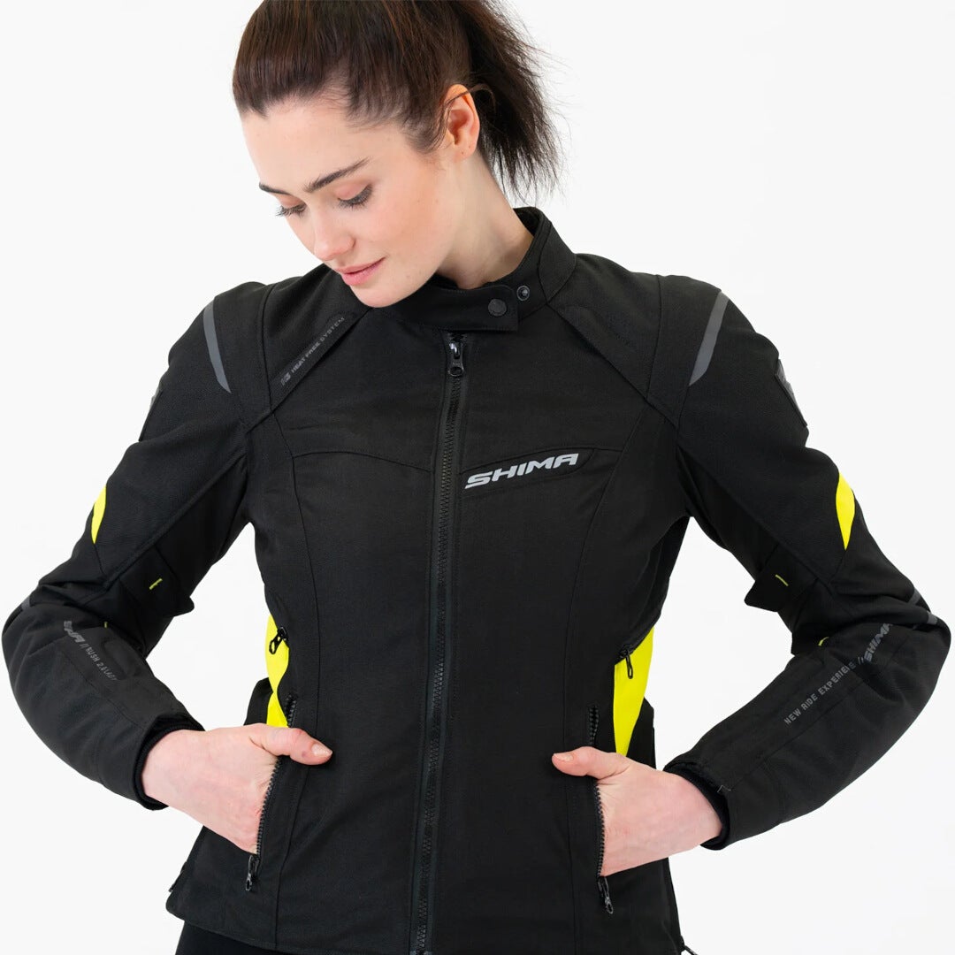 SHIMA Rush 2.0 imperméable à l’eau dames moto textile veste noir/jaune L Figure 6
