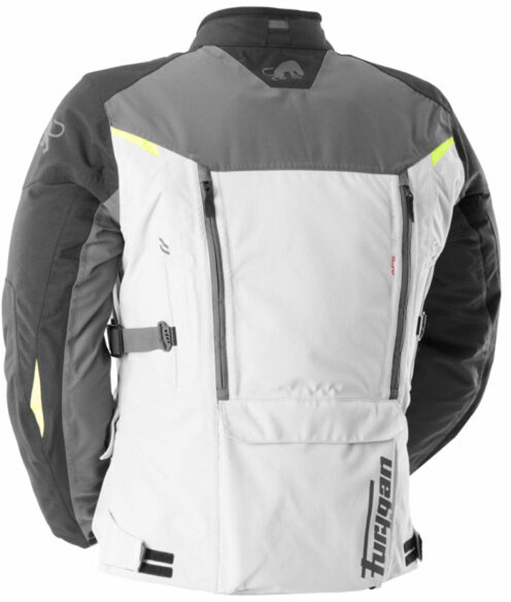 Furygan Challenger waterdichte motorfiets textieljas zwart/wit/geel M Figuur 4