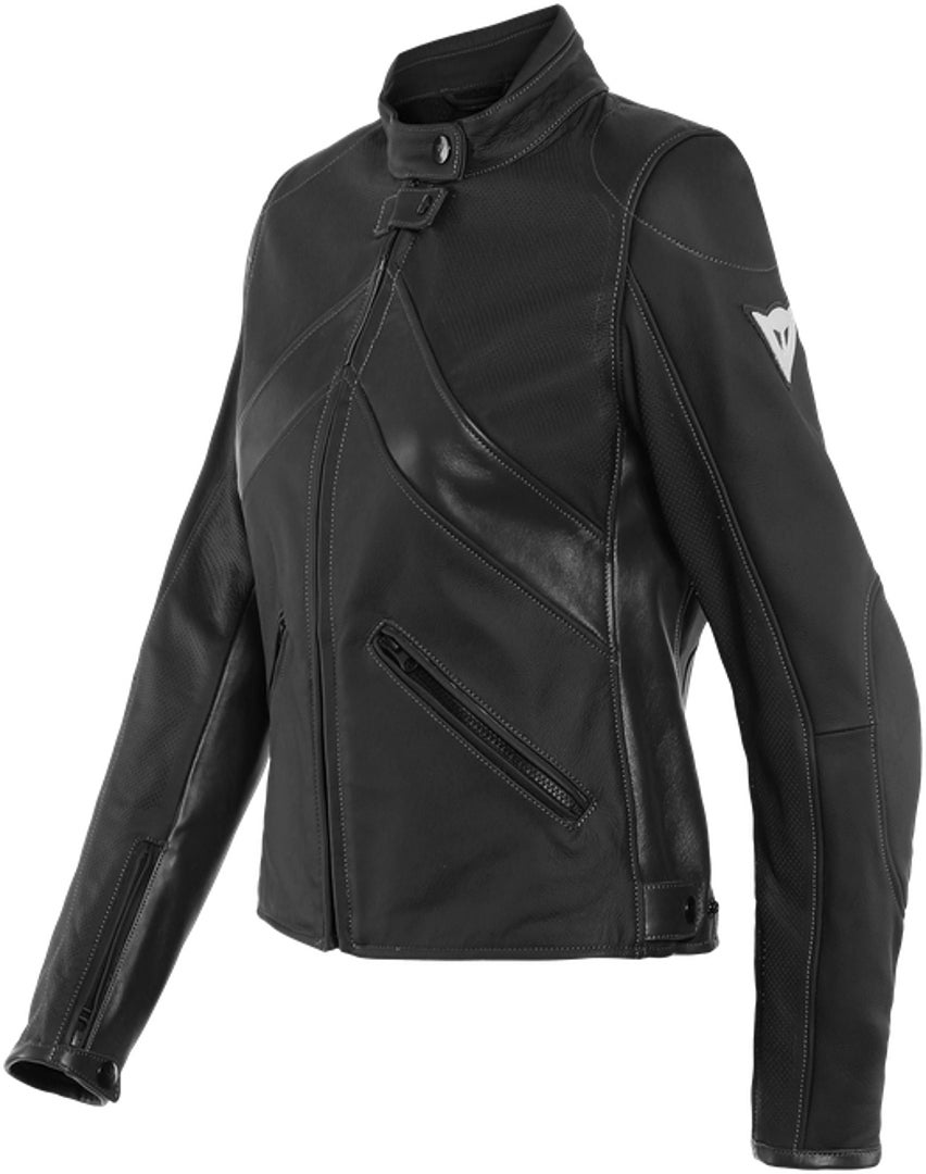 Dainese Santa Monica Perforeret Damer Motorcykel læderjakke Sort 40 Figur 1