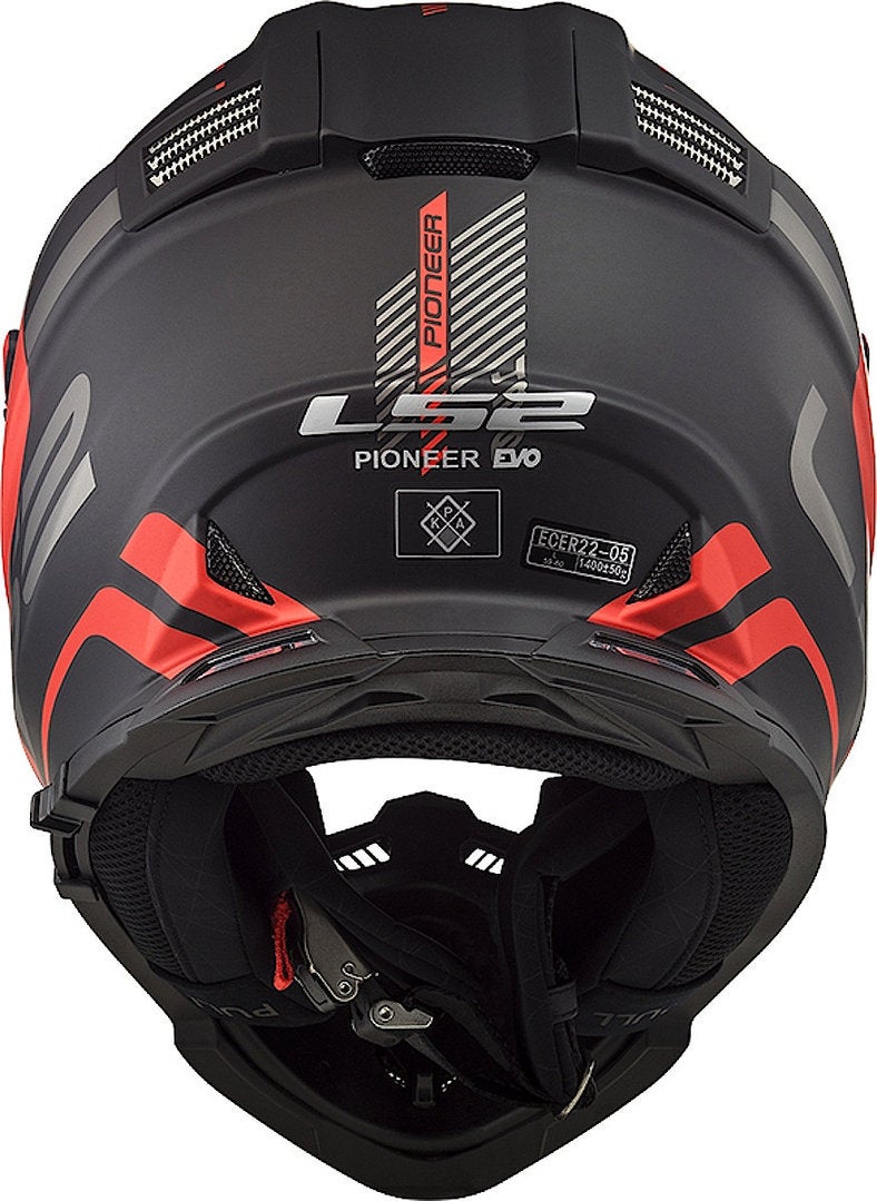 LS2 MX436 Pioneer Evo Adventurer Motocross hjelm sort mat/rød XL (61/62) Figur 2