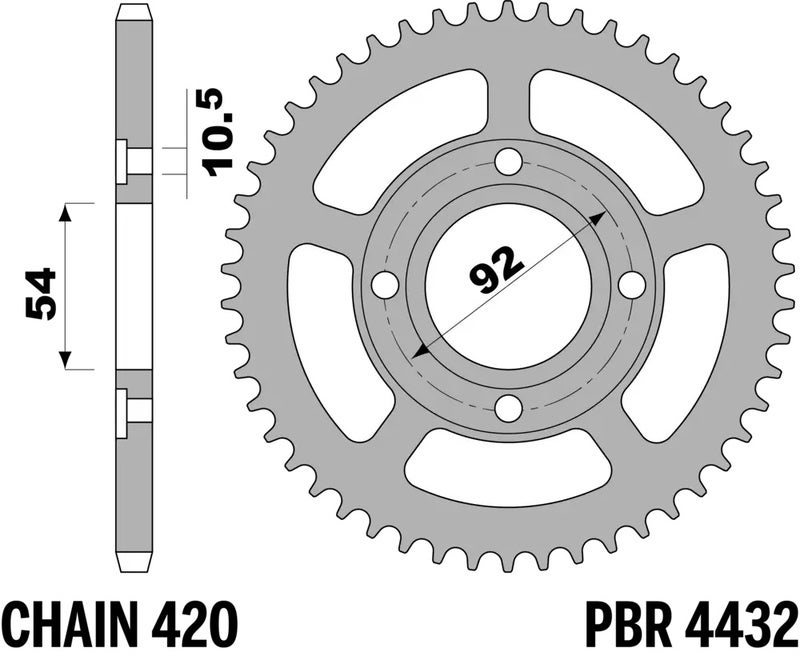 PBR Standard za jekleno zadnje zobnike - 420 Slika 1