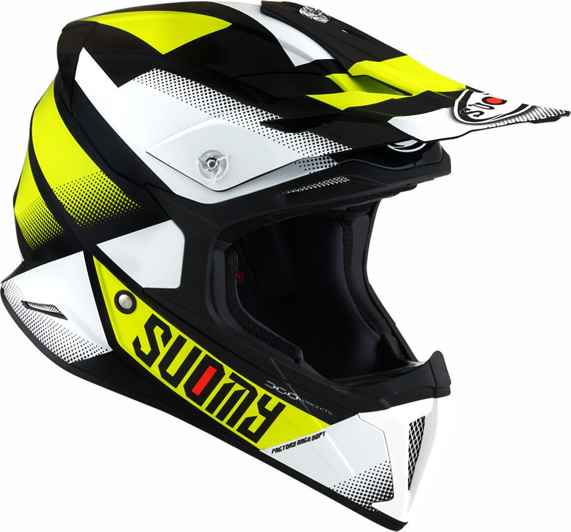 Suomy X-Wing Grip Motocross Helm schwarz/weiß/gelb S Abbildung 6