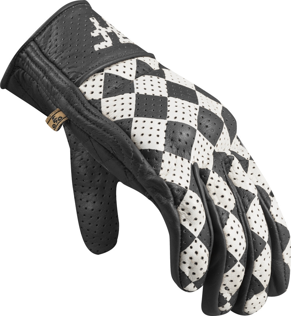 HolyFreedom Bullit Perforated Motorcykel handsker Sort/hvid M Figur 4