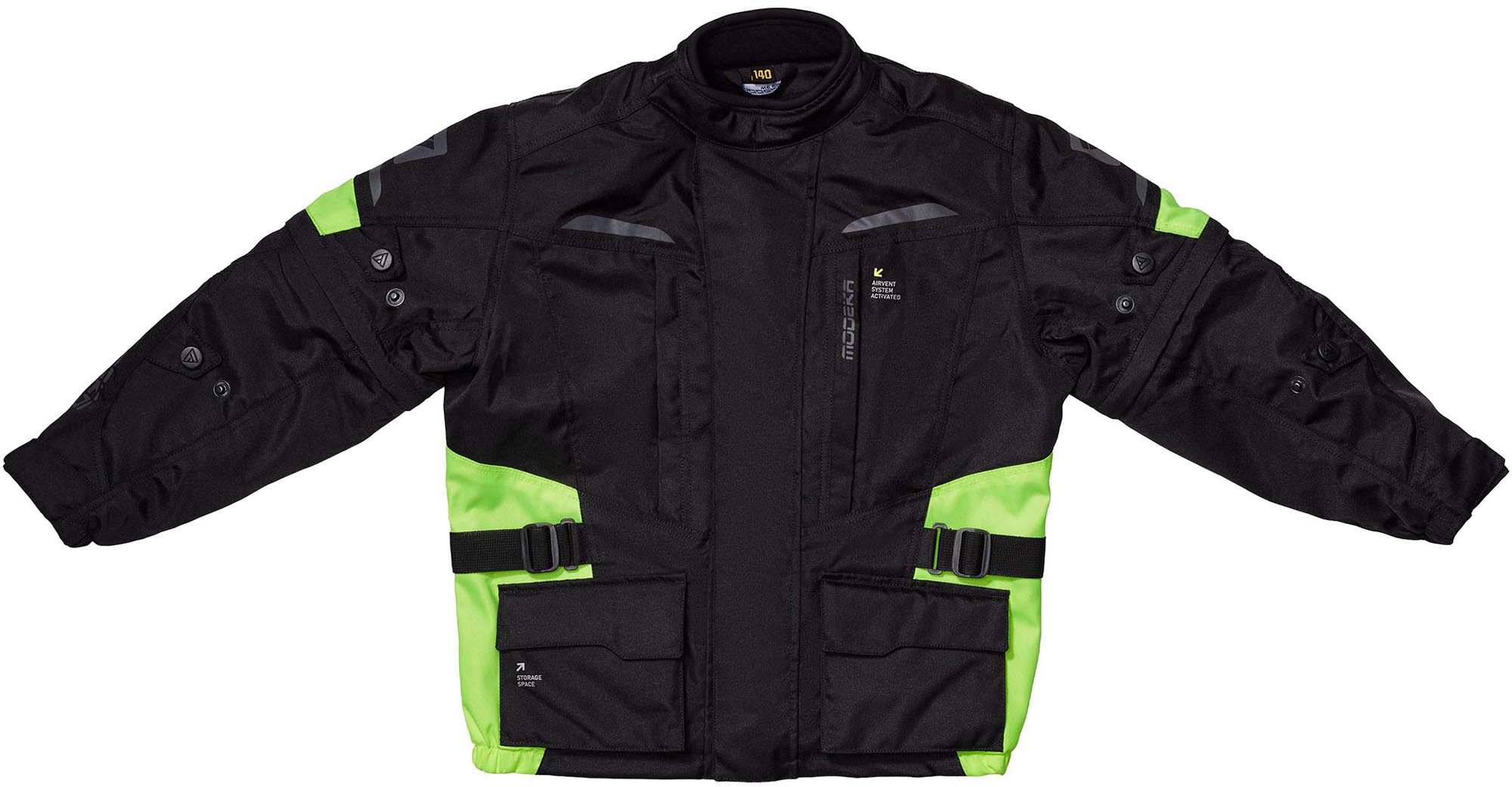 Modeka Tarex II vandtæt Kids Motorcycle Textile Jacket sort/gul 176 Figur 1