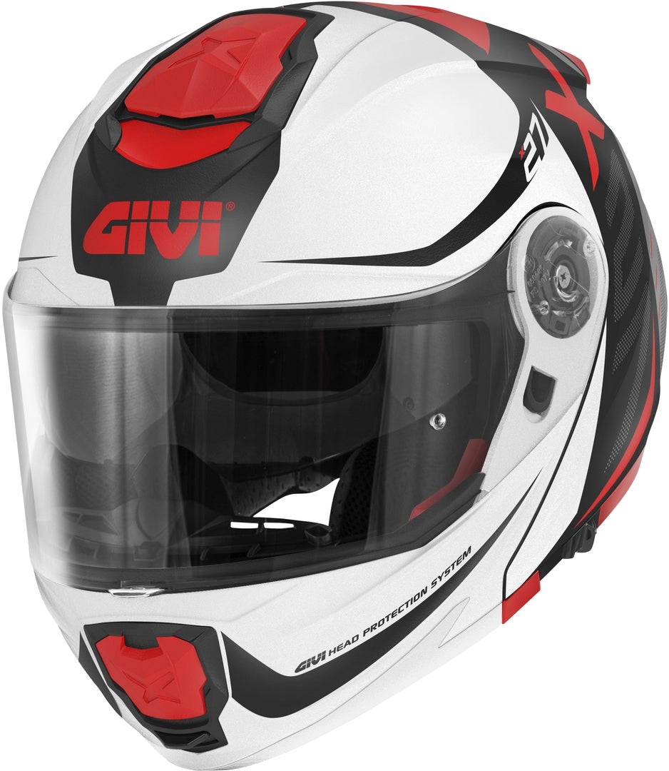 GIVI X.27 Dimension フリップアップヘルメット 黒マット/白/赤 S 図1