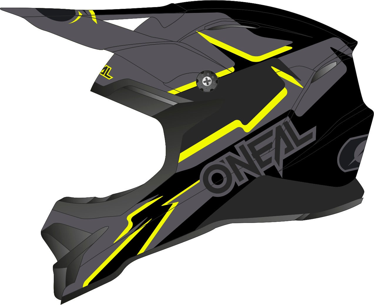 Oneal 3Series Voltage Cască de motocross negru/galben-neon S (55/56) Figura 1