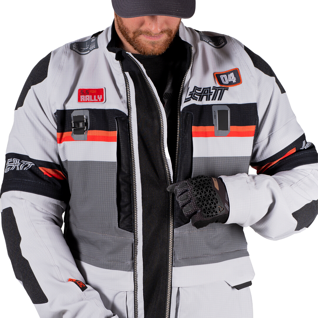Leatt ADV Rally 5.5 Motorrad Textiljacke hellgrau/dunkelgrau/schwarz XL Abbildung 4