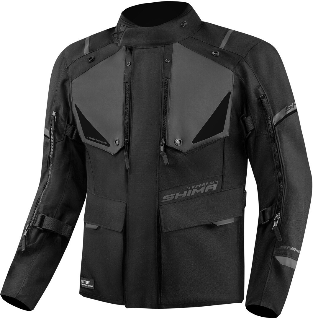 SHIMA Runner nepromokavá textilní bunda na motorku černá M Obrázek 1