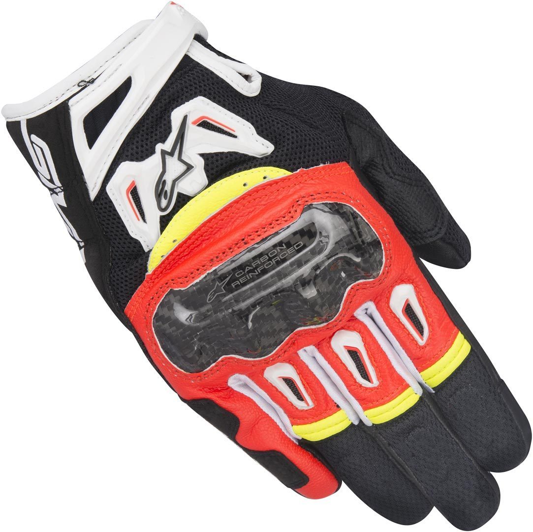 Alpinestars SMX-2 Air Carbon V2 Motorcycle Gloves black/red/yellow M Figure 1