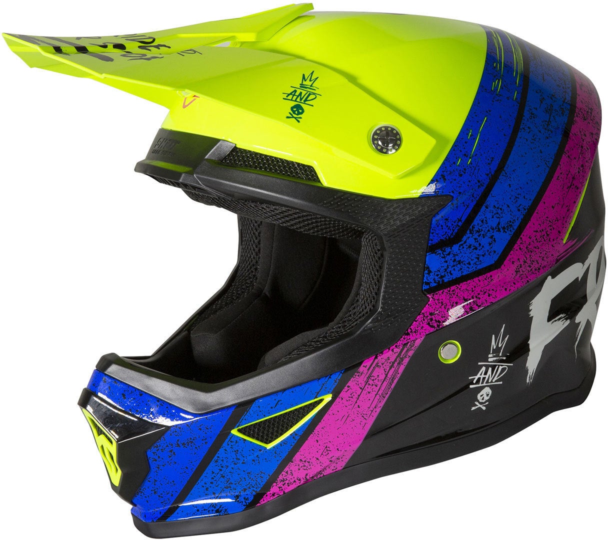Freegun XP4 Stripes Motocross Helm neon-gelb S (55/56) Abbildung 1