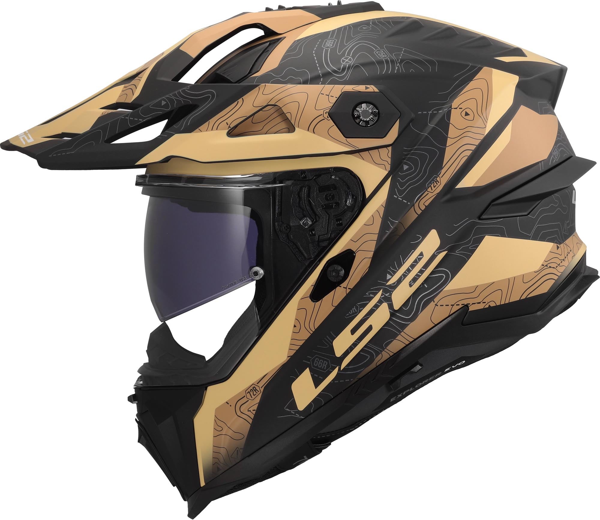 LS2 MX707 Explorer Evo Nivra Enduro čelada črna mat/svetlo rjava M (57/58) Slika 1