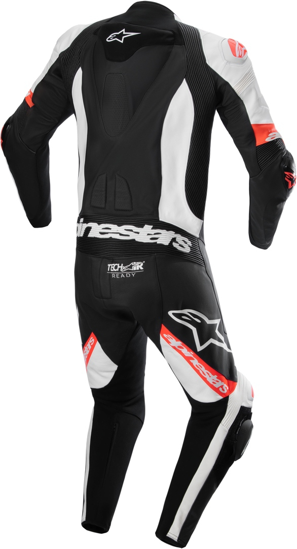 Alpinestars Missile V2 Ward Costum perforat din piele de motocicletă One Piece Negru/Alb/Neon-roșu 48 Figura 2