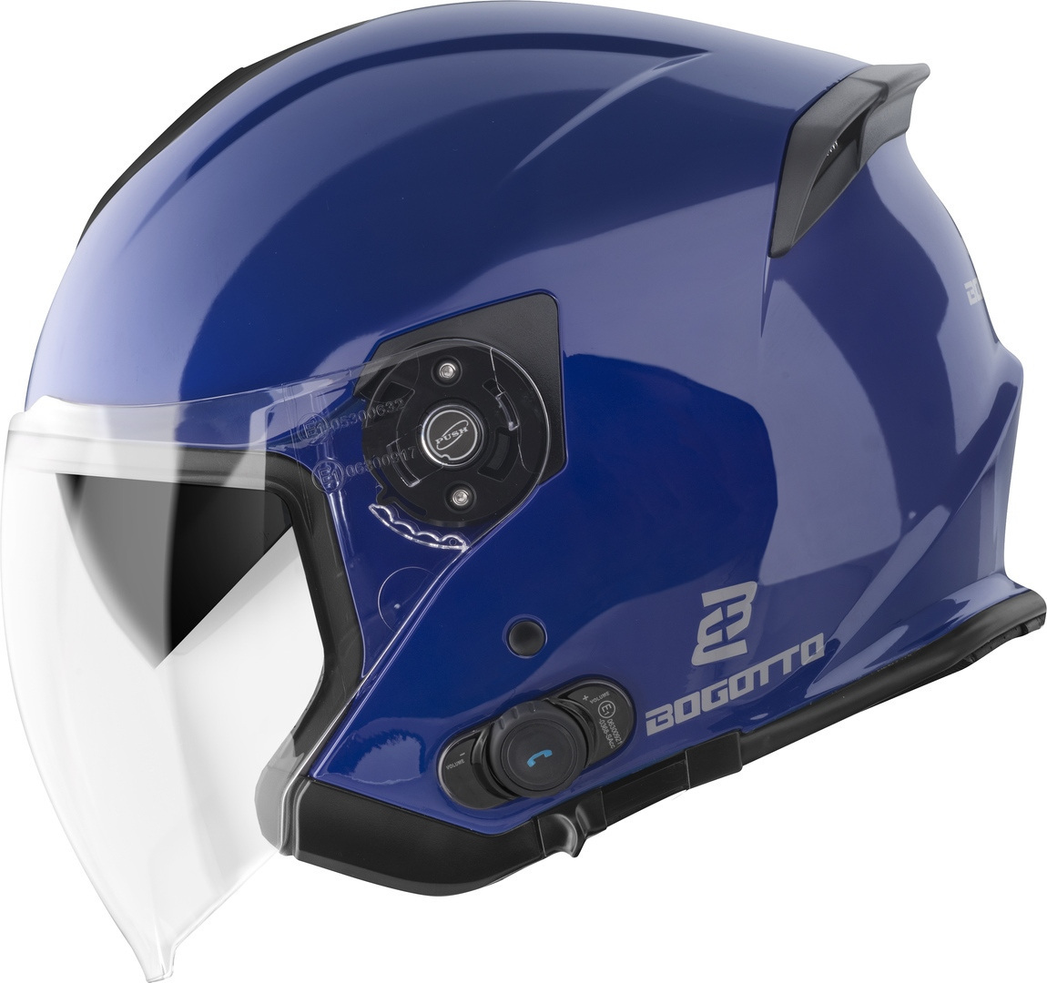 Bogotto H586 BT Solid Bluetooth Casco Jet Azul S Figura 3