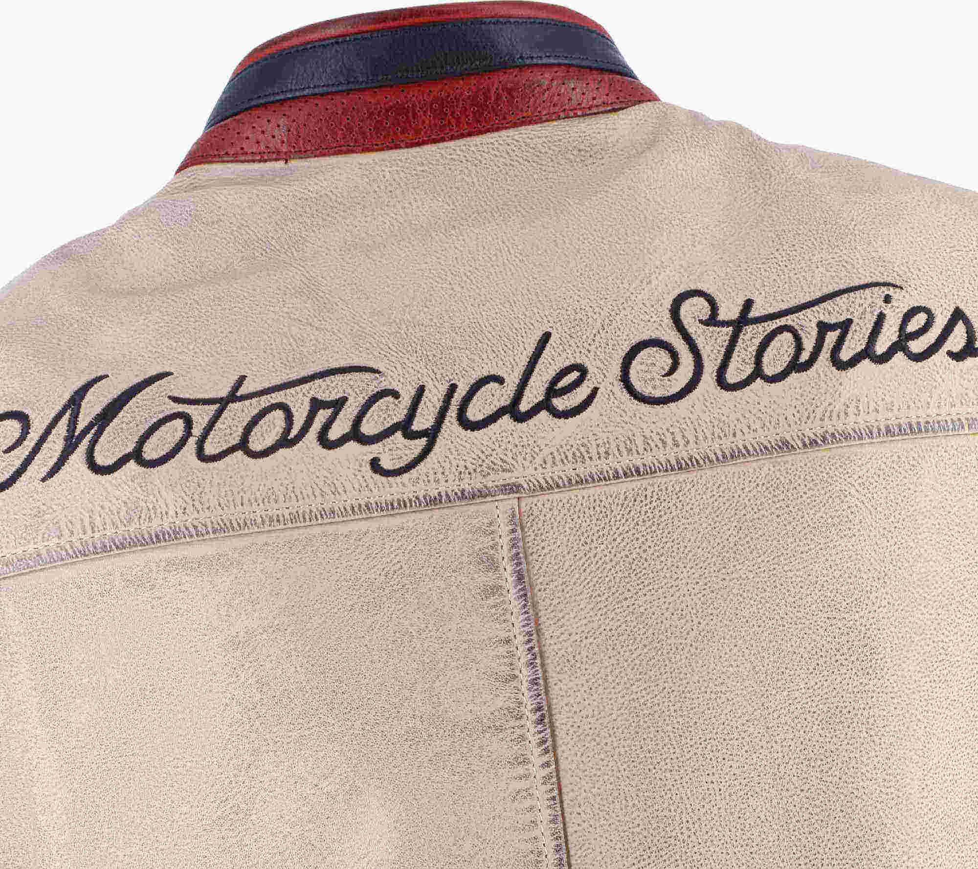 Helstons Indianapolis Motorcycle Leather Jacket black/beige/red L Figure 7