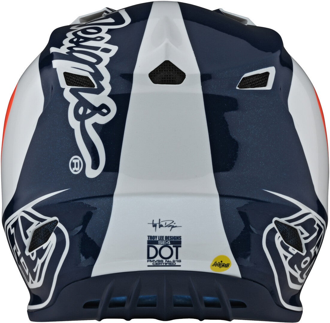 Troy Lee Designs SE4 Corsa Casque de motocross Blanc/Bleu/Orange 2XL Figure 6